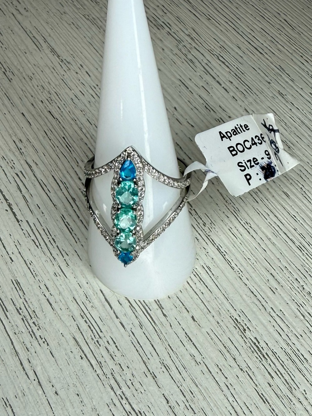 High Quality Apatite Sterling Silver Ring